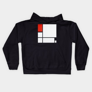 Composition No. I with red and black Kids Hoodie